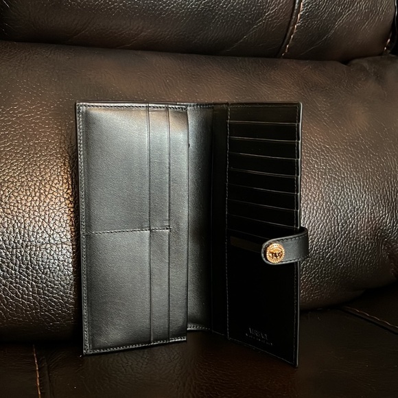 Versace unisex long bifold Medusa biggie logo calf leather wallet NEW - Picture 7 of 8